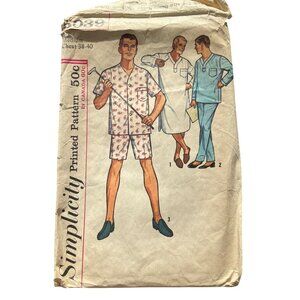 Vintage Simplicity 5039 Sewing Pattern Size Medium Pajamas and Nightshirt UNCUT